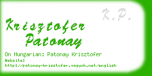 krisztofer patonay business card